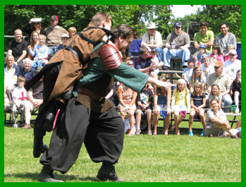 the guard defeats Crispin's outlaw friend